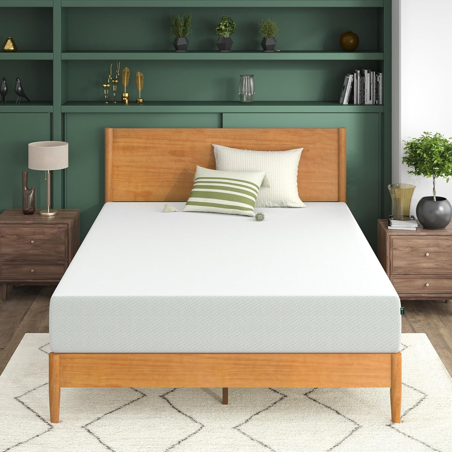 ZINUS 10 Inch Green Tea Memory Foam Mattress, Full, Fiberglass Free, Patented Custom Contour Support, Sturdy Base Foam, CertiPUR-US Certified, Mattress in A Box, White