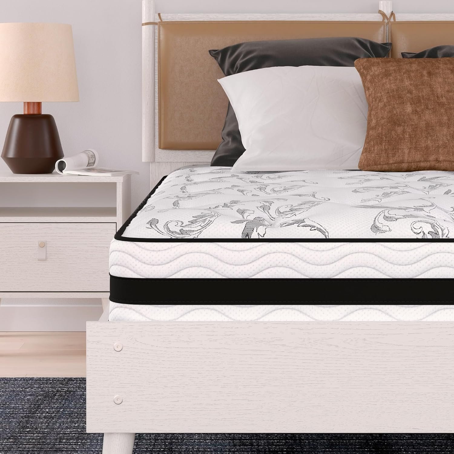 Signature Design by Ashley Queen Size Chime 8 Inch Medium Firm Innerspring Mattress with Pressure Relief Quilt Foam