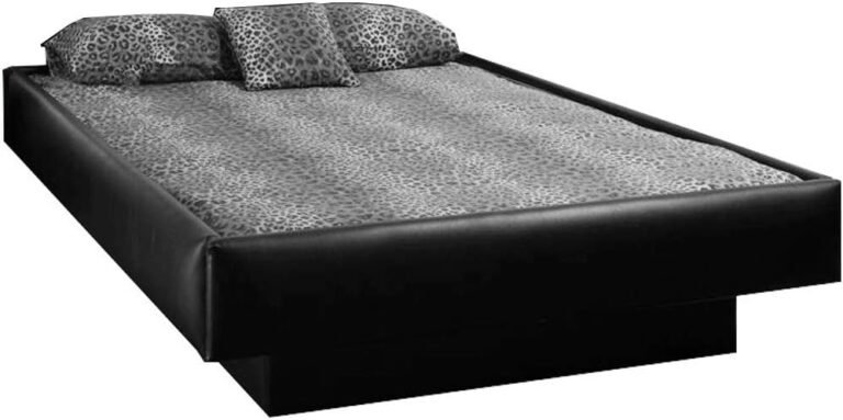 Strobel Organic Keene Complete Padded Waterbed with Hydro-Support HS303 Waveless Mattress, Black Vinyl Queen