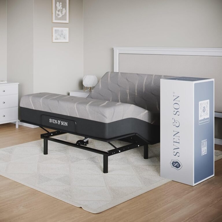 Sven & Son Essential Adjustable Bed Base (Frame) + 12 inch Memory Foam Matt (Medium), Easy Assembly, Head and Foot Lift, Memory Positions, Zero Gravity, Wireless Remote - Full