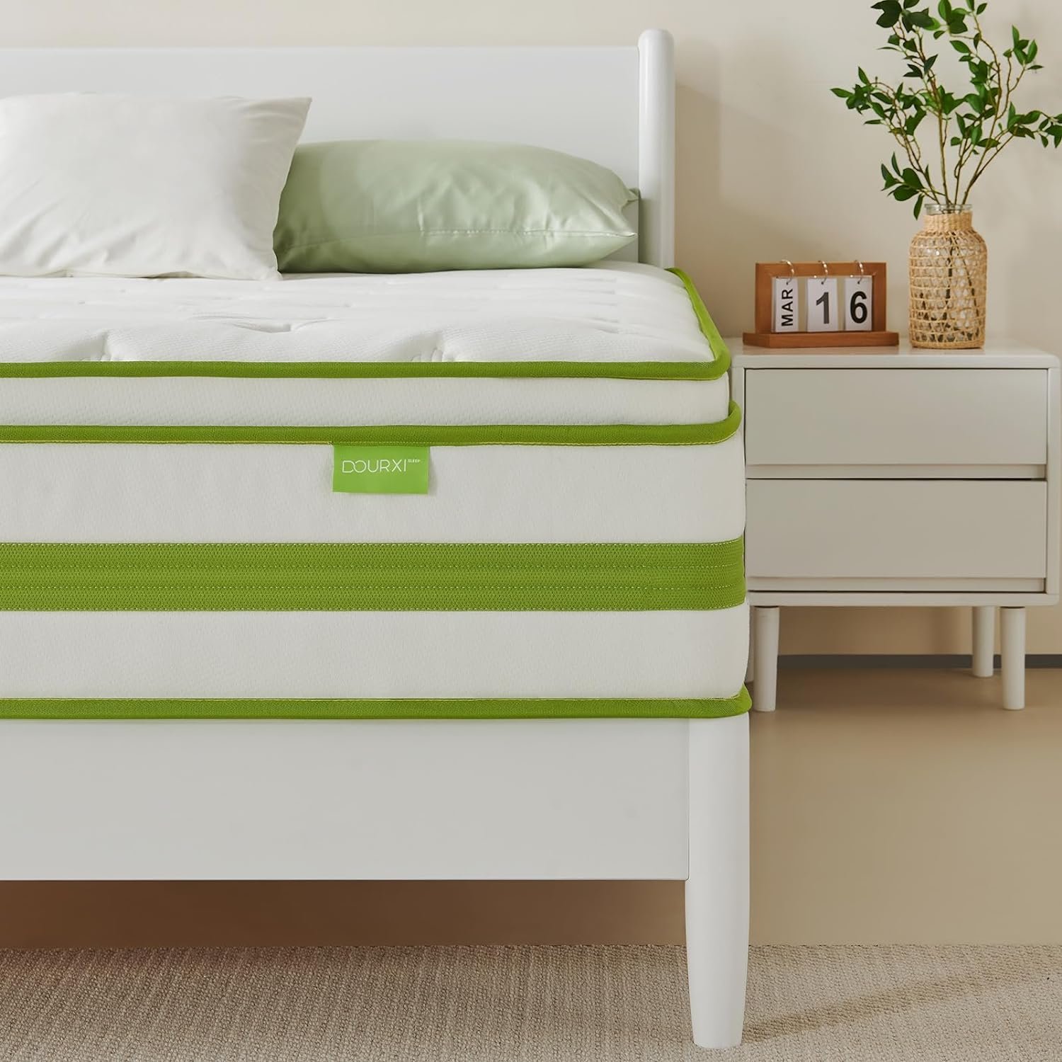 King Size Mattress, 12 Inch Hybrid King Mattress in a Box, Organic Mattress with Memory Foam and Pocket Spring, Comfortable Support & Pressure Relief, 76"*80"*12"