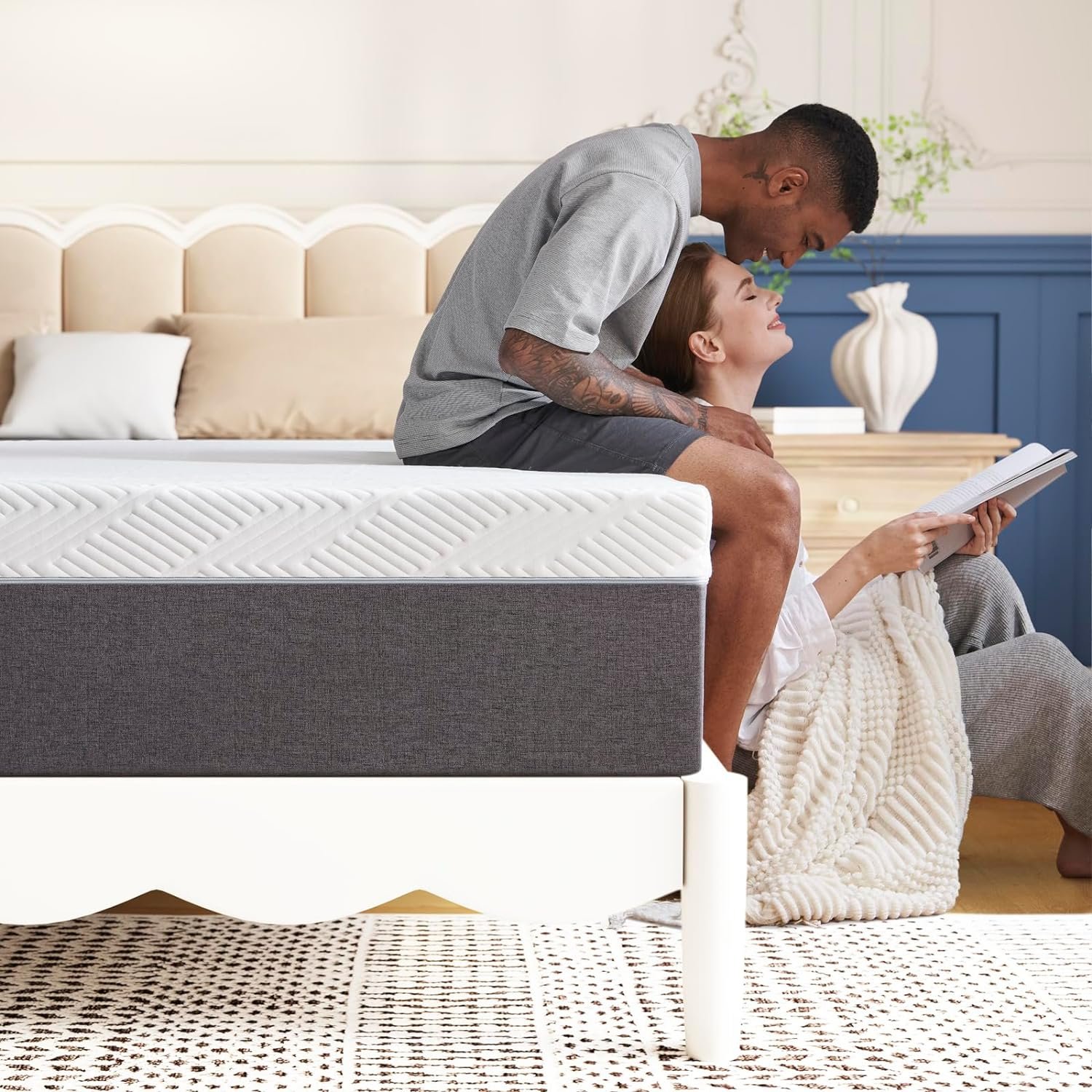 Queen Mattress 10 inch Fiberglass Free Gel Memory Foam Queen Size Mattress in a Box of Certified Safe Foams and Fabric for Cooling Pressure Relief Sleep, 80" X 60" X 10", Medium, Firm