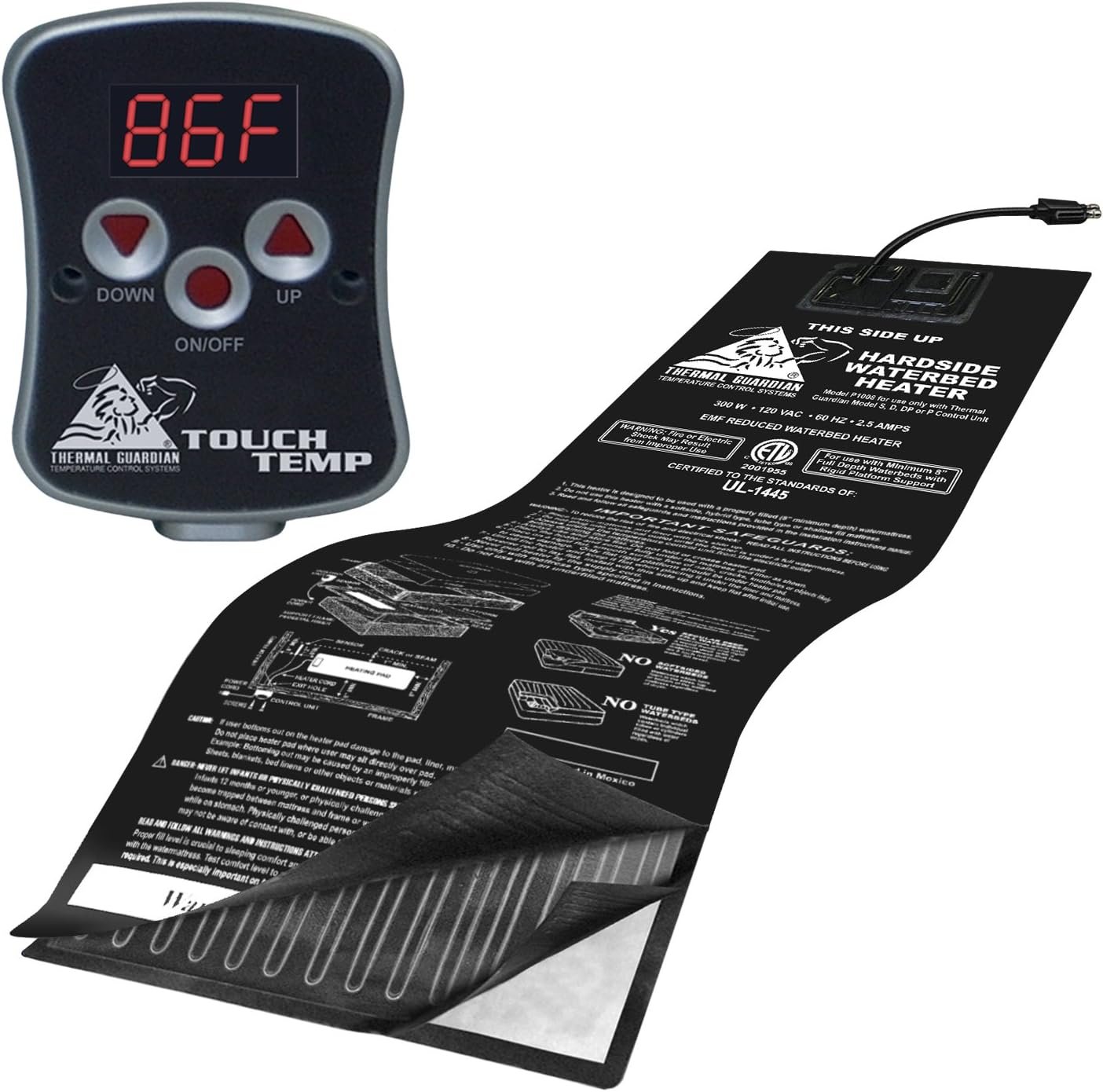 InnoMax Thermal Guardian Touch Temp Solid State Hardside Waterbed Heater, Full Watt