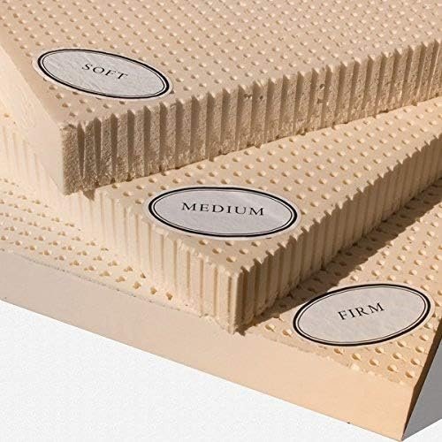 100% Natural Latex Mattress Topper - Soft- 3" Thick, Queen Mattress Topper