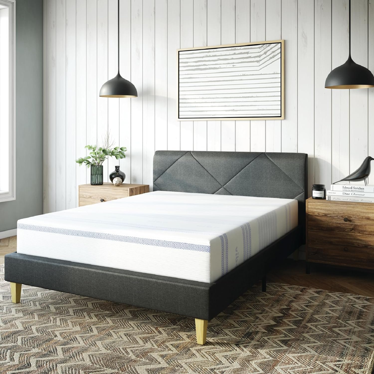 Vibe Gel Memory Foam Mattress, 12-Inch CertiPUR-US Certified Bed-in-a-Box, Full, White