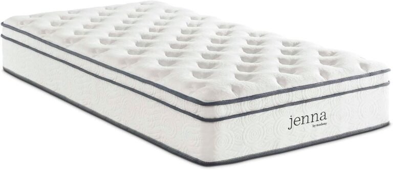 Modway MOD-5771-WHI Jenna 10" Innerspring and Memory Foam King Mattress, White