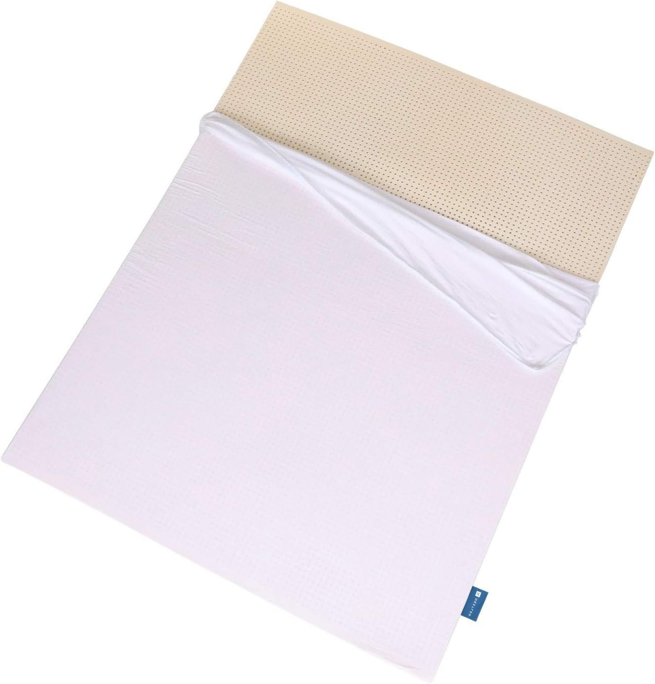 100% Natural Latex Mattress Topper - Medium Firmness - 2 Inch - Twin XL Size - Cotton Cover Included.