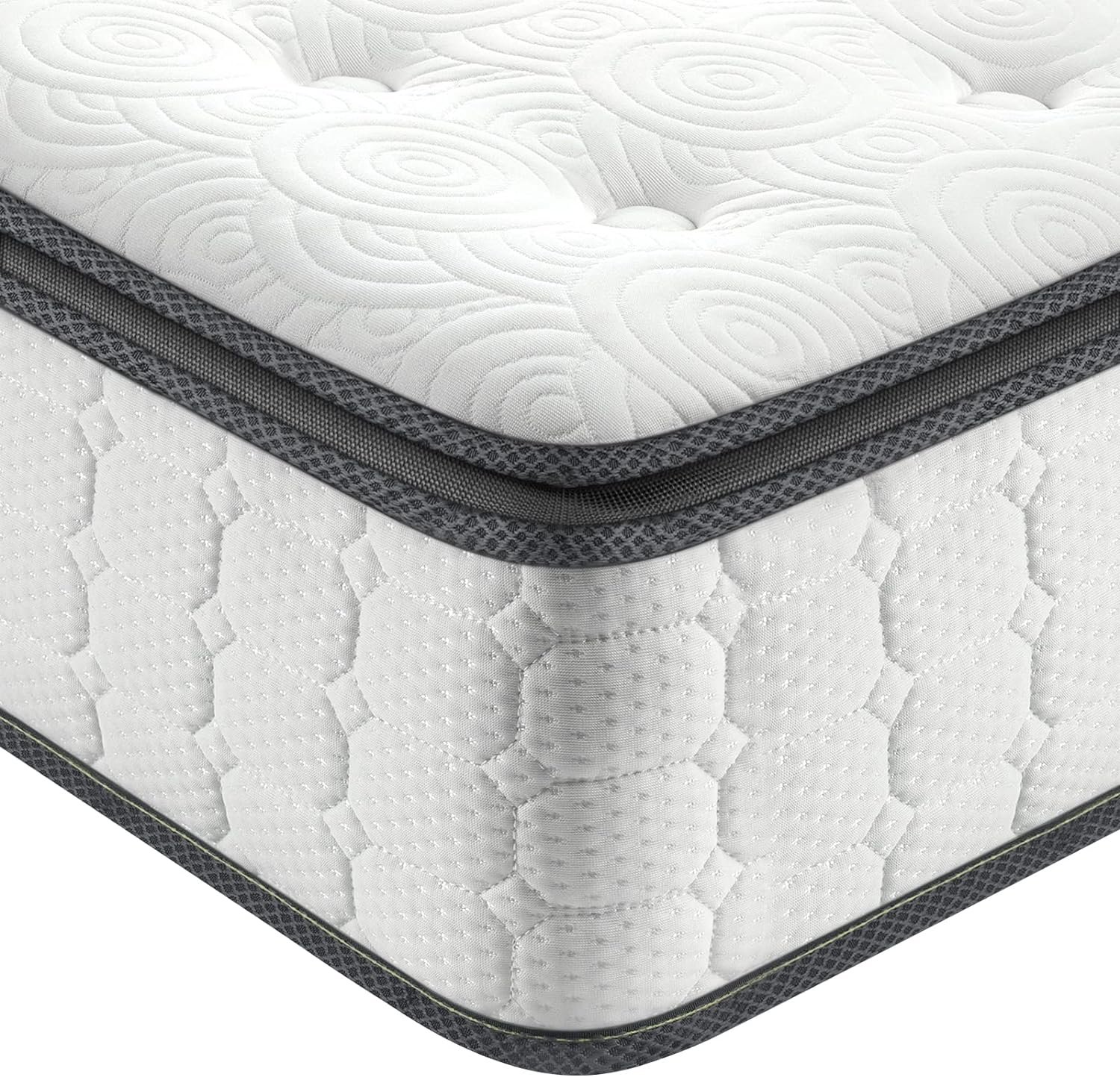 Vesgantti Full Size Mattress, 10 Inch Hybrid Full Mattress in a Box, Pillow Top Double Bed Mattress, Gel Momory Foam and Pocket Coils Innerspring Mattresses, Pressure Relief, Medium Firm Plush Feel