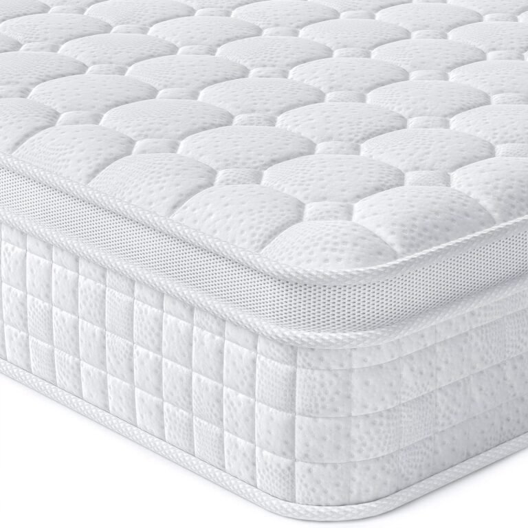 Vesgantti Full Mattress 10 Inch Innerspring Multilayer Hybrid Full Mattress - Ergonomic Design with Memory Foam and Pocket Spring Mattress Full Size, Medium Firm Feel, White