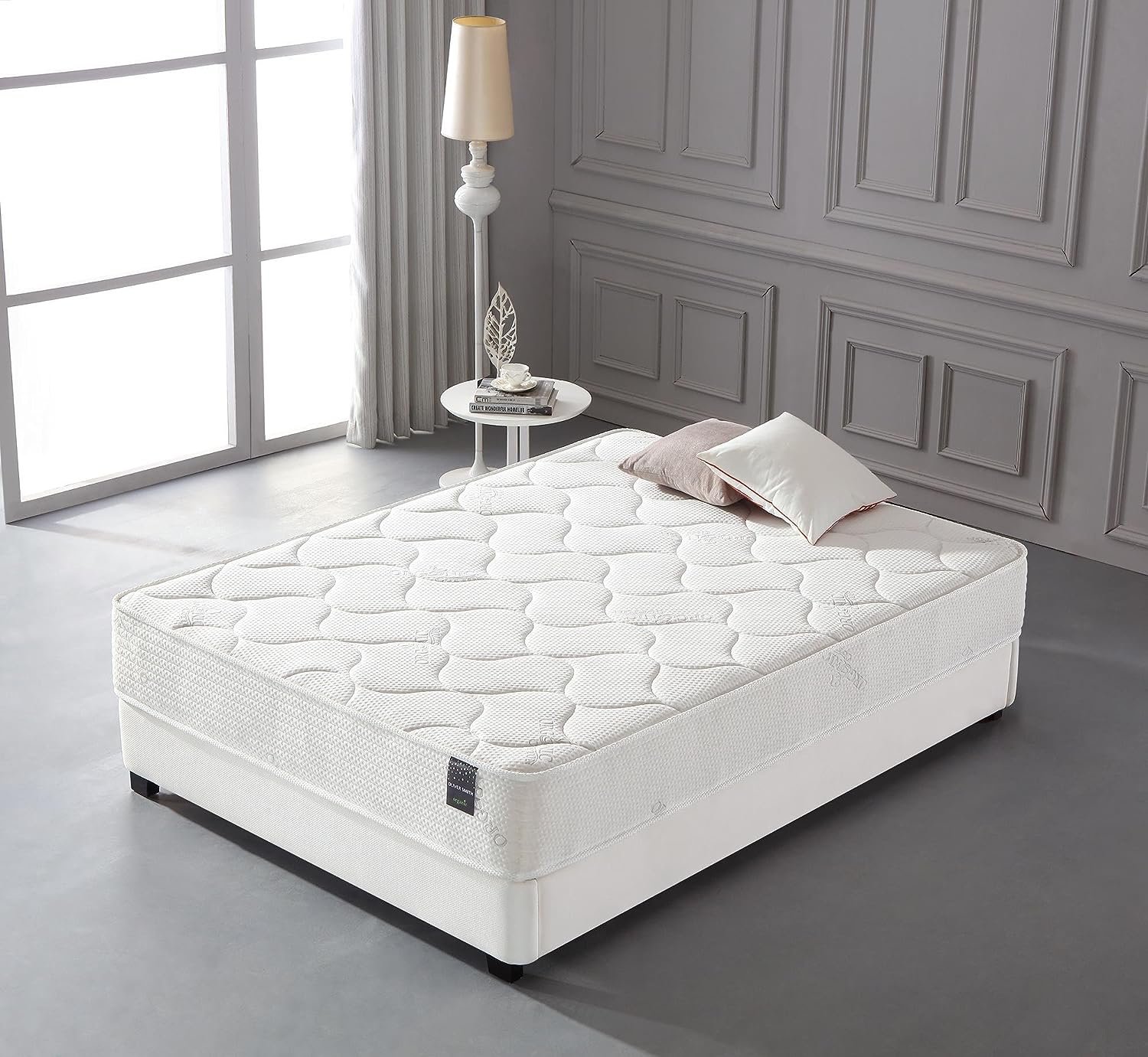 Oliver Smith - Organic Cotton - 10 Inch - Comfort Firm Sleep - Cool Memory Foam & Pocket Spring Mattress - Green Foam Certified - Queen Size
