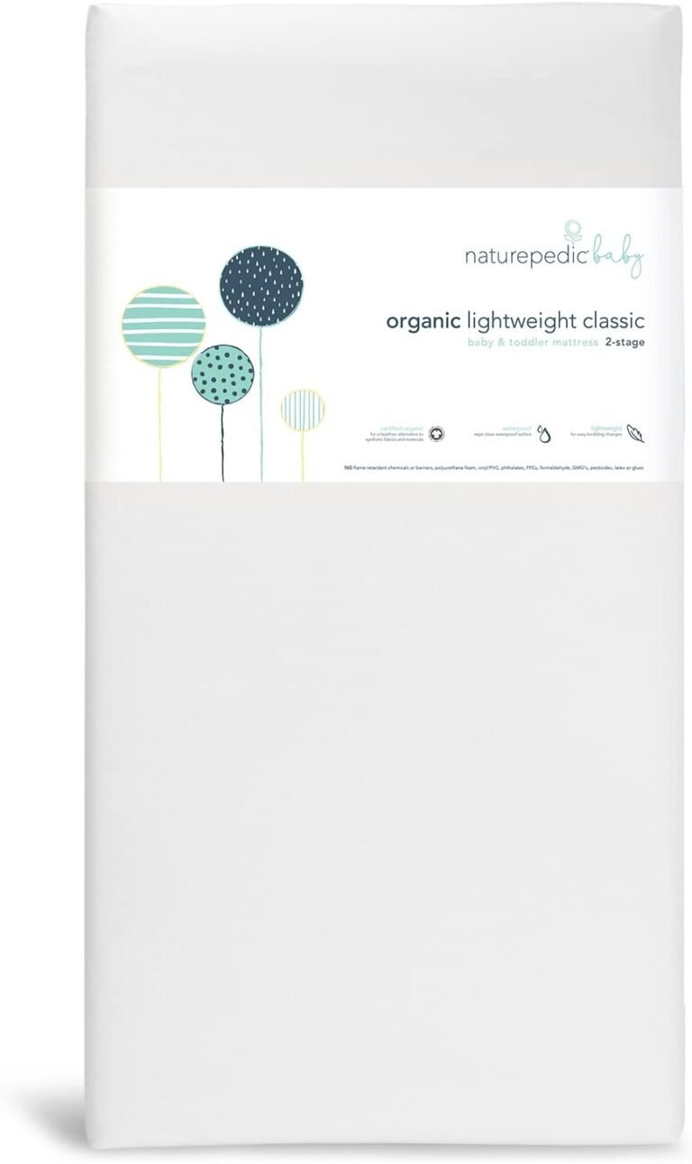 Naturepedic Organic Baby Crib Mattress - 2-Stage Lightweight Infant & Toddler Mattress - Waterproof Baby Bed Mattress for Crib - Non-Toxic Mattress for Baby and Toddler Bed - 52" x 28”