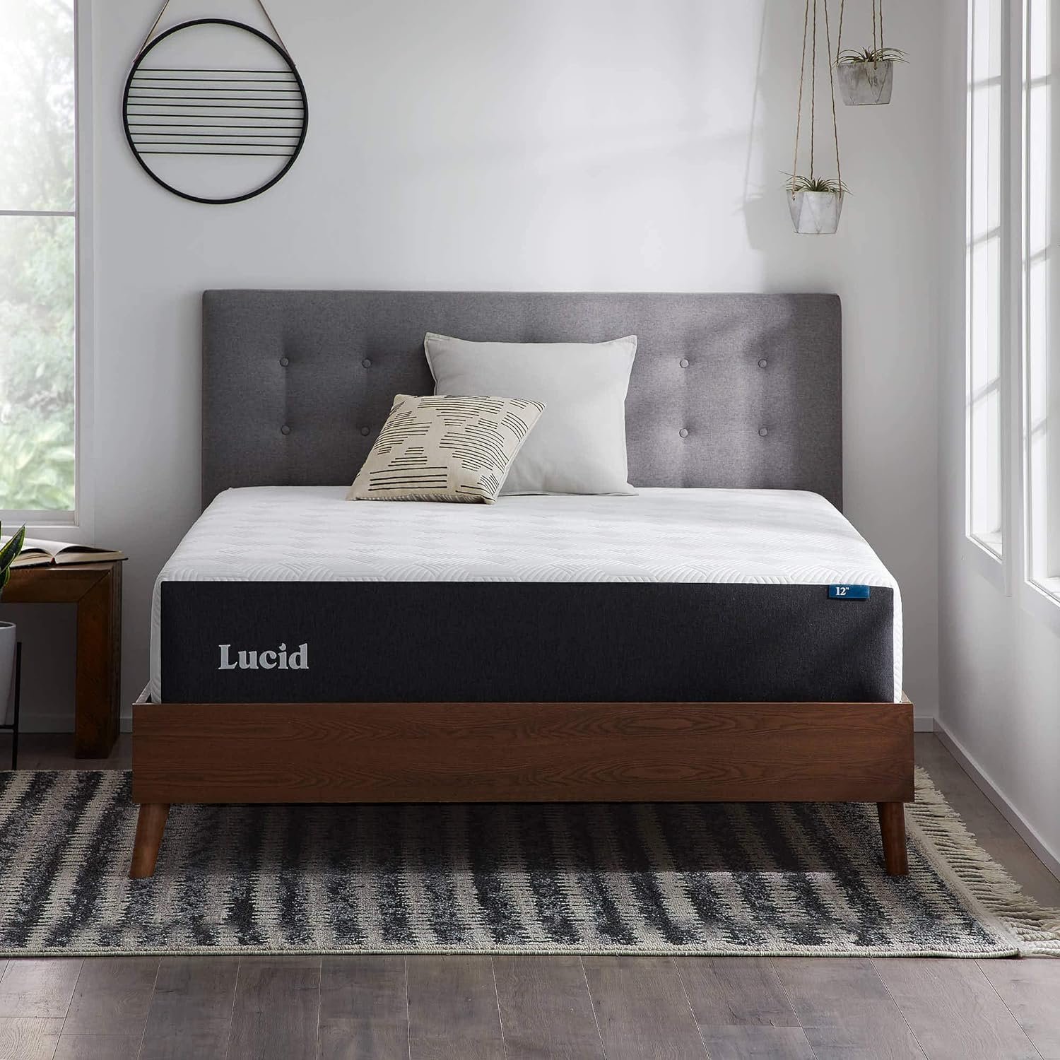 LUCID 12 Inch Memory Foam Mattress - Plush Feel - Memory Foam Infused with Bamboo Charcoal - Gel Infusions - CertiPUR-US Certified - Breathable - Full