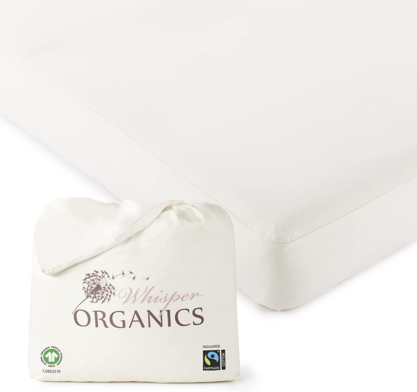 Organic Cotton, 100% Waterproof Mattress Protector – Soft, Hypoallergenic, Breathable Bed Cover – GOTS & Fair-Trade Certified – 17 in. Deep, Queen Size Mattress Cover by Whisper Organics