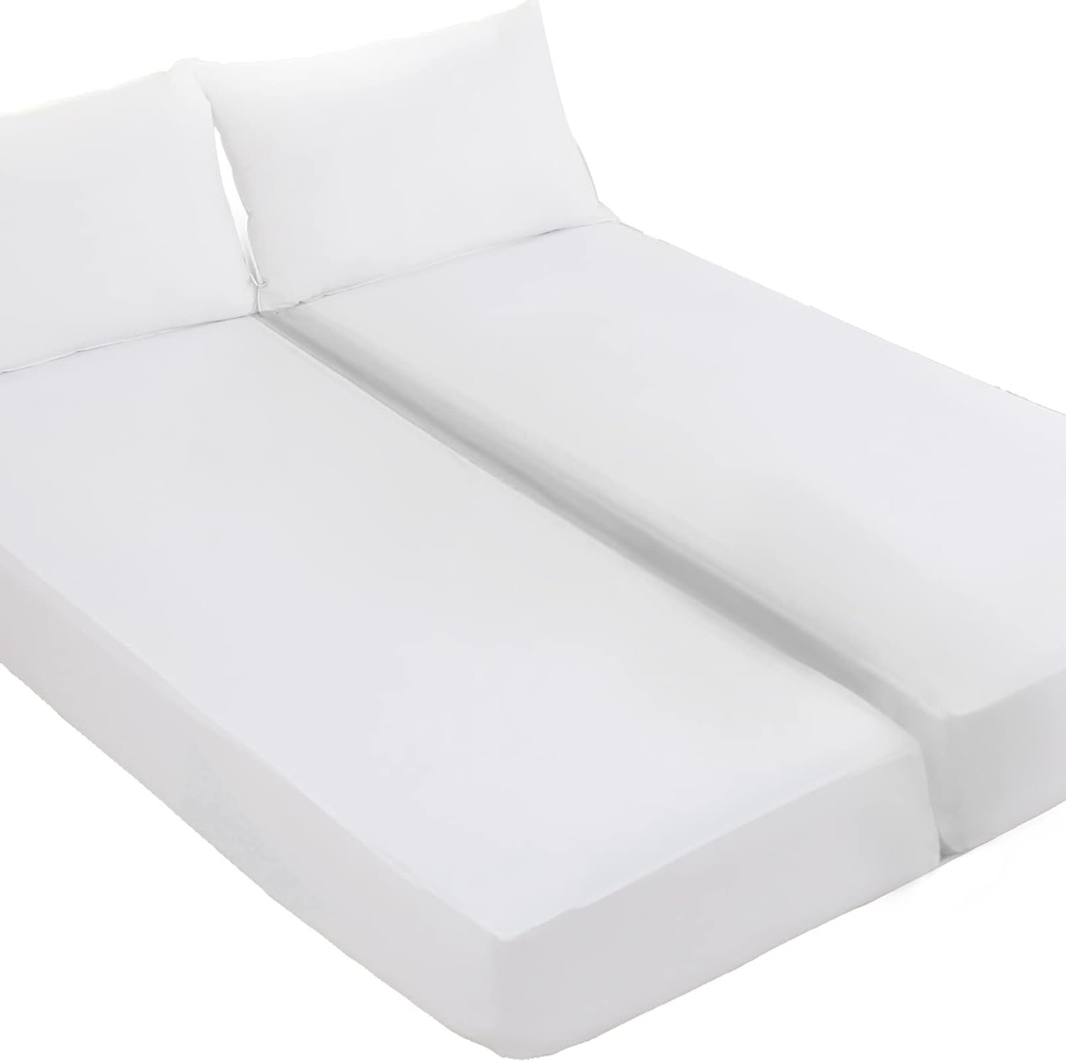Kingnex Waterproof Split King Mattress Protector for Adjustable Beds Soft Cooling Jersey Fitted Matress Cover