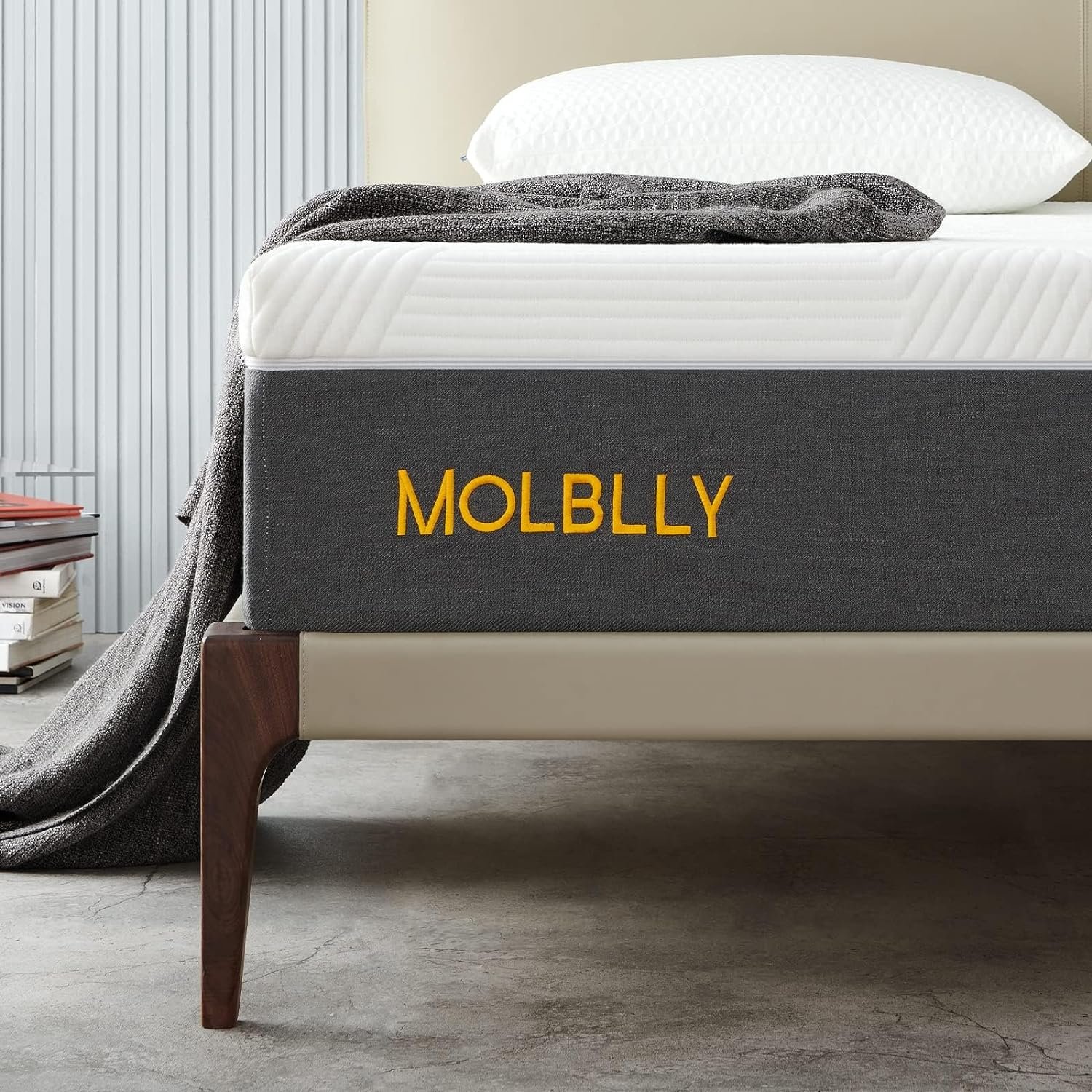 Molblly 12 Inches King Size Mattress, Gel Memory Foam Mattress in a Box, Back Pain Relief & Cool Bed, 10-Year Support Mattress, Fiberglass Free, Ultimate Motion Isolation, Premium King Bed