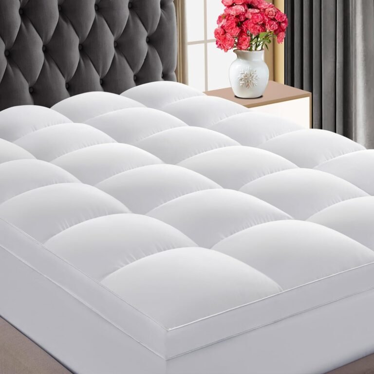 CHOKIT Luxury Soft 5D Spiral Fiber Queen Mattress Topper, Extra Thick Mattress Pad Cover for Back Pain Relief, Cooling Breathable Pillow Top Protector with 8-21" Deep Pocket, All Season Bedding