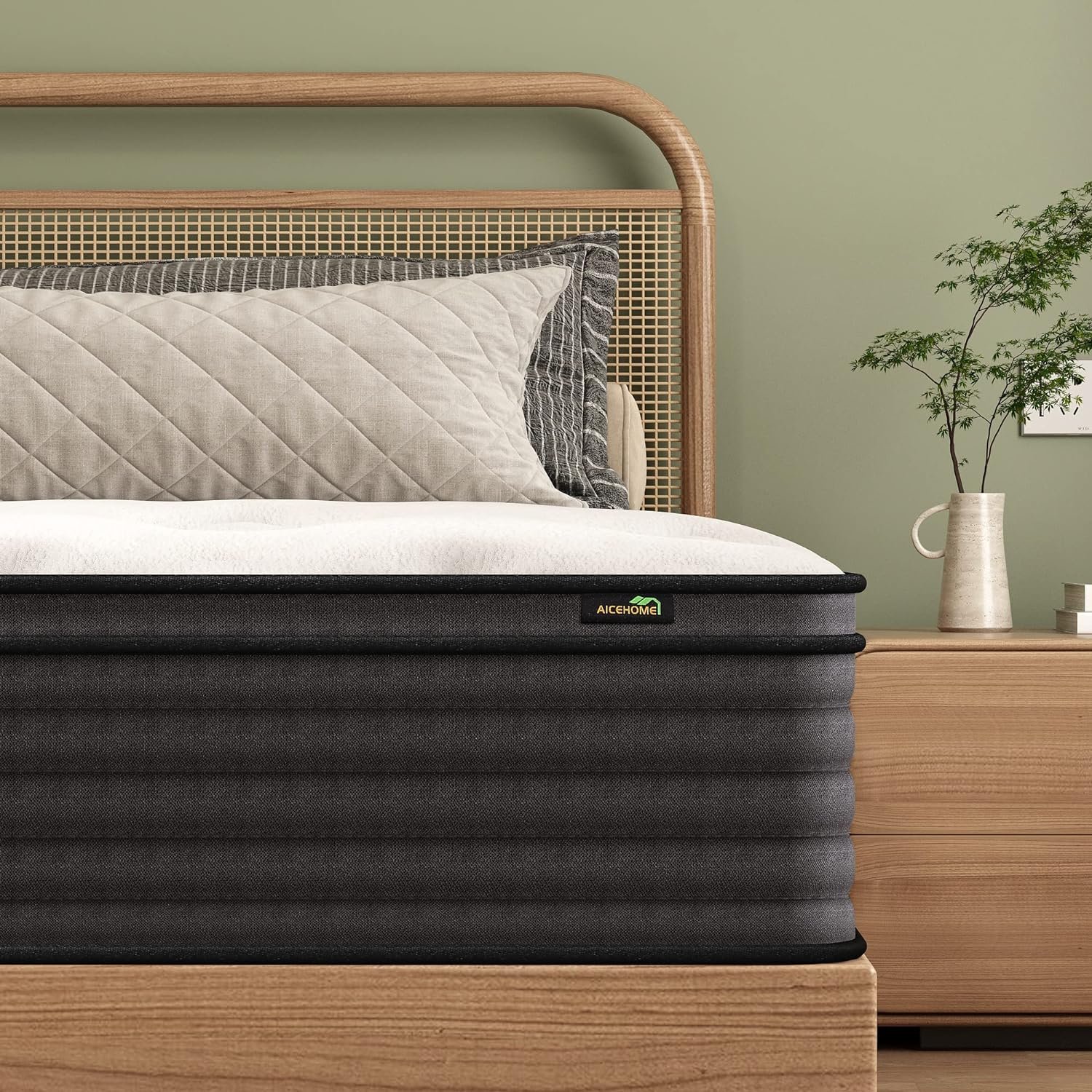 Queen Mattress, 12 Inch Individual Pocket Springs with Gel Memory Foam, Medium Firm Mattresses in a Box, Hybrid Queen Size Mattress with Pressure Relief 80" L x 60" W x 12" T