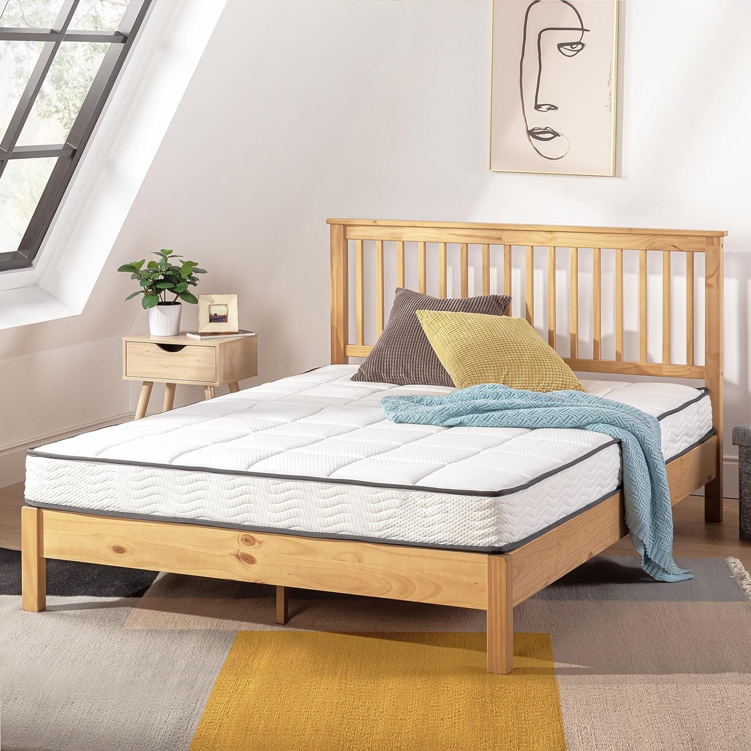 Mellow 6 Inch Classic Bonnell Spring Mattress, Comfort Foam Top with Innerspring Base, CertiPUR-US Certified Foam, Full,White