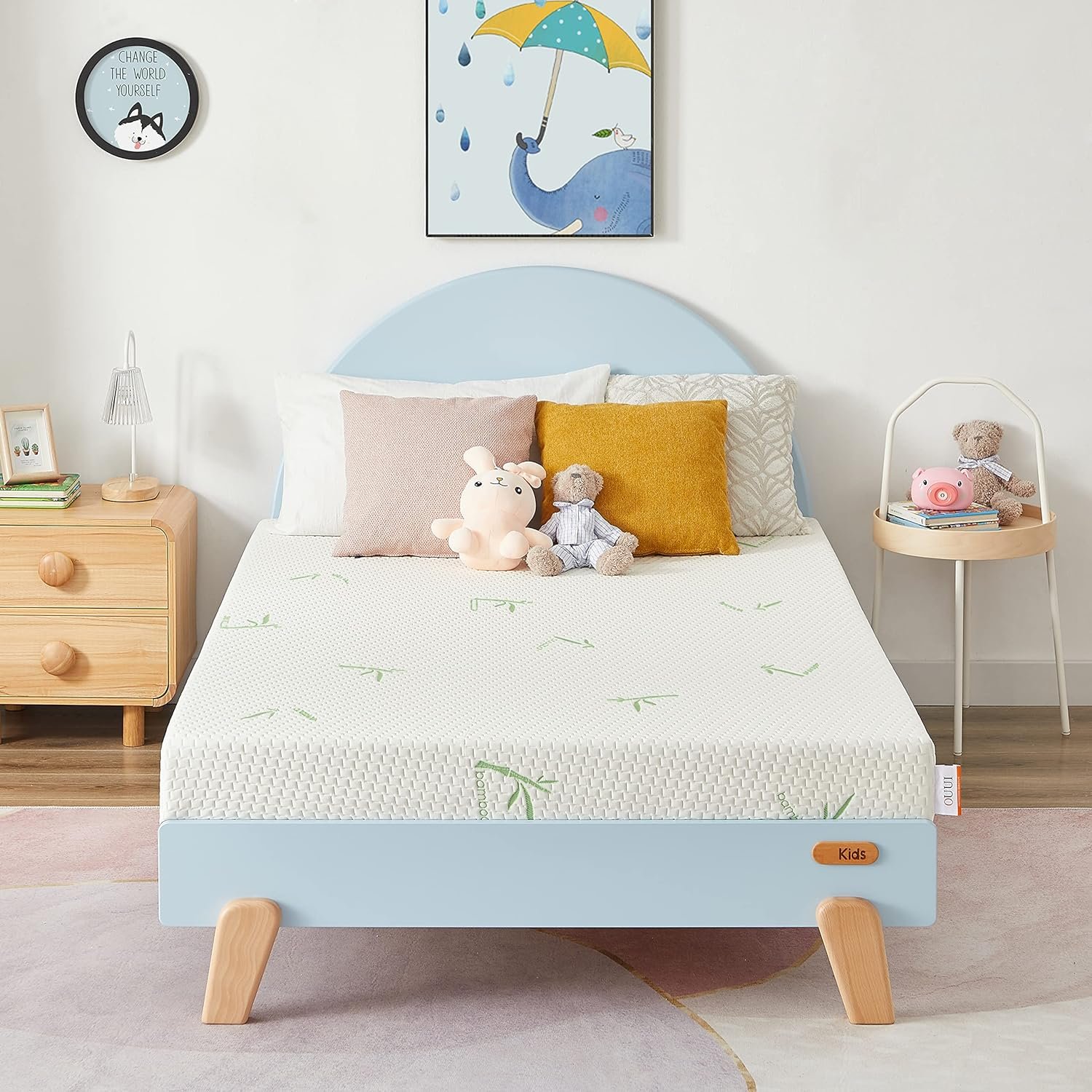 Twin Mattress, 5 Inch Memory Foam Mattress in a Box for Kids with Breathable Bamboo Cover, Medium Firm Gel Mattress for Bunk Bed, Trundle Bed, CertiPUR-US Certified