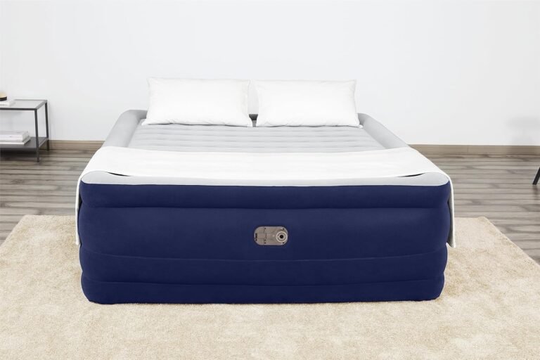 Bestway Tritech Air Mattress King Raised 24" with Built-in AC Pump, Navy