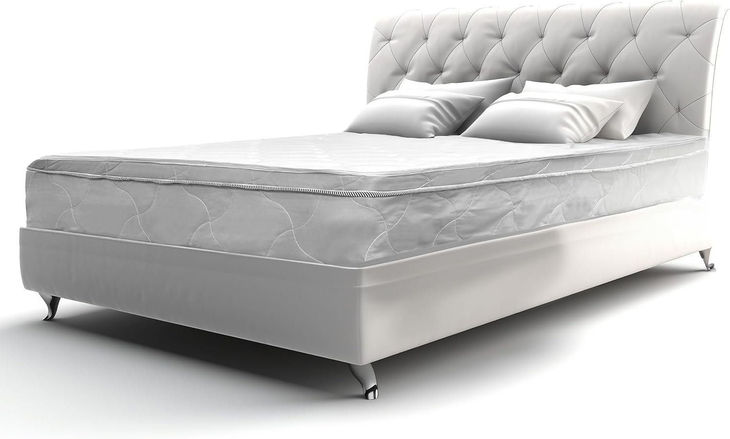 Full Mattress - 6 Inch Cool Comfort Foam & Spring Hybrid Mattress with Breathable Organic Cotton Cover - Quilted Soft Tight Top - Rolled in a Box - Oliver & Smith