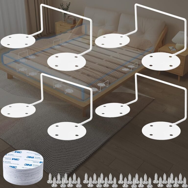 Mattress Retainer Bar For Adjustable Bed Keep Mattress Stopper From Sliding, Wider Taller Non Slip Mattress Gripper, Mattress Gaskets For Platform Bed, Mattress Brackets To Prevent Sliding White 4PACK