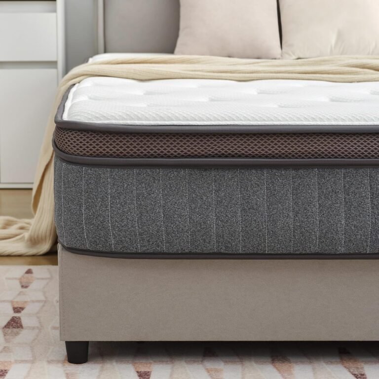 BDEUS Queen Mattress, 10 inch Gel Memory foam Hybrid Mattress in a Box with 7-Zone Individual Pocket Spring for Cooling Sleep & Pressure Relief, Medium Firm Bed Mattresses