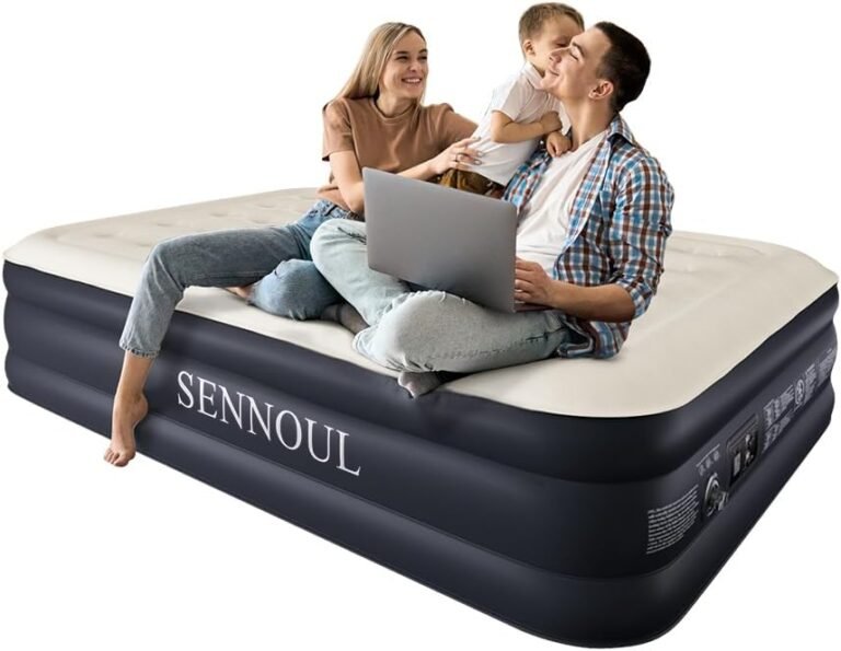 Air Mattress Queen with Built in Pump - Upgraded Blow Up Bed, 2 Mins Quick Self Inflatable with Double Air chamber, 16"/650lbs Max, All Night No Lost Air, for Camping,Home,Portable Travel