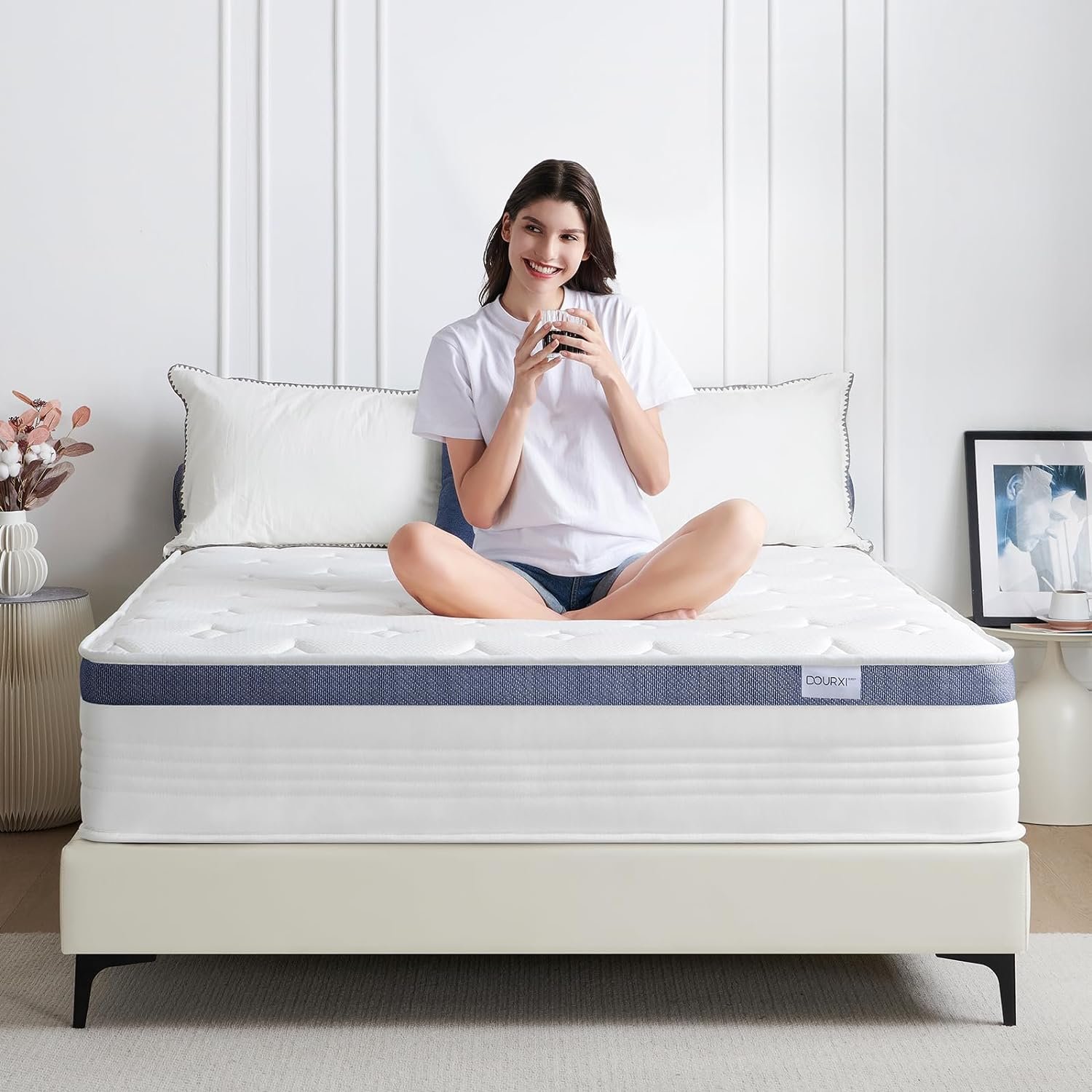 Full Size Mattress 10 Inch, Hybrid Full Mattress in a Box with Cooling Gel Memory Foam and Individually Pocket Innerspring for Support and Pressure Relief, Medium Plush