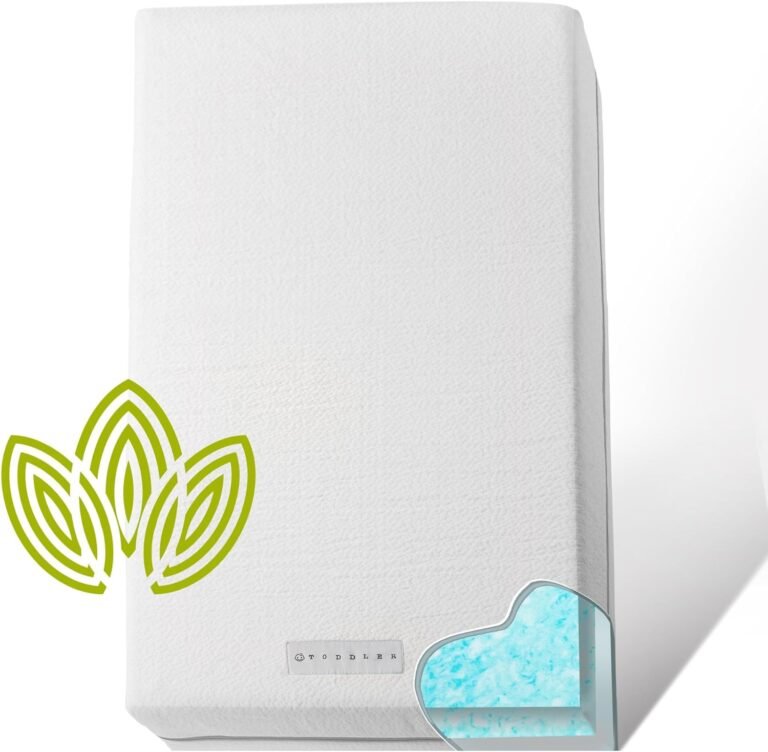 Organic Cotton 2-Sided Crib Mattress | Waterproof Washable Protector w/Ventilated Foam Lining | Light 2-in-1 Baby Mattress w/Firm Support for Infant & Soft CertiPUR Foam for Toddler | 52 x 27 x 4”