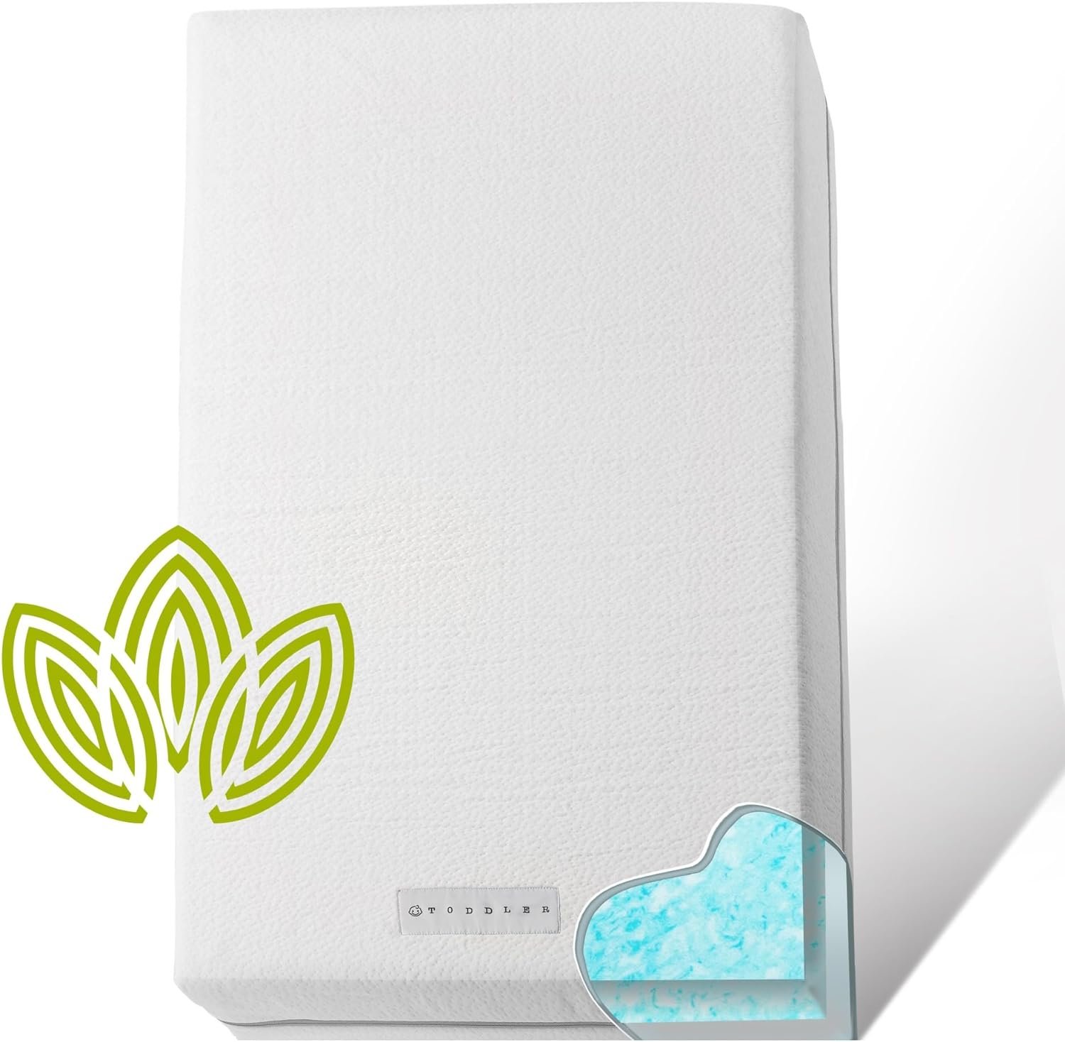 Organic Cotton 2-Sided Crib Mattress | Waterproof Washable Protector w/Ventilated Foam Lining | Light 2-in-1 Baby Mattress w/Firm Support for Infant & Soft CertiPUR Foam for Toddler | 52 x 27 x 4”