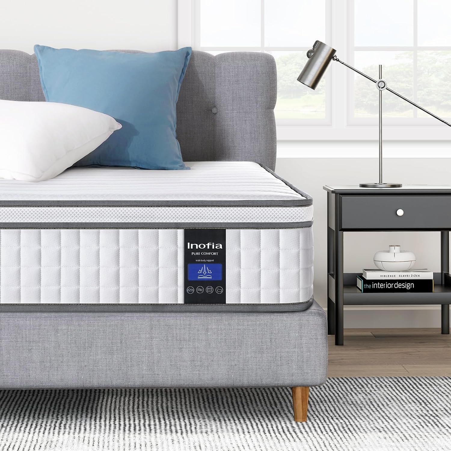 Inofia Full Size Mattress, 10 Inch Full Bed Mattress, Pocket Innerspring with Cool Memory Foam, Breathable & Medium Soft Hybrid Mattress for Side Sleepers, New Version