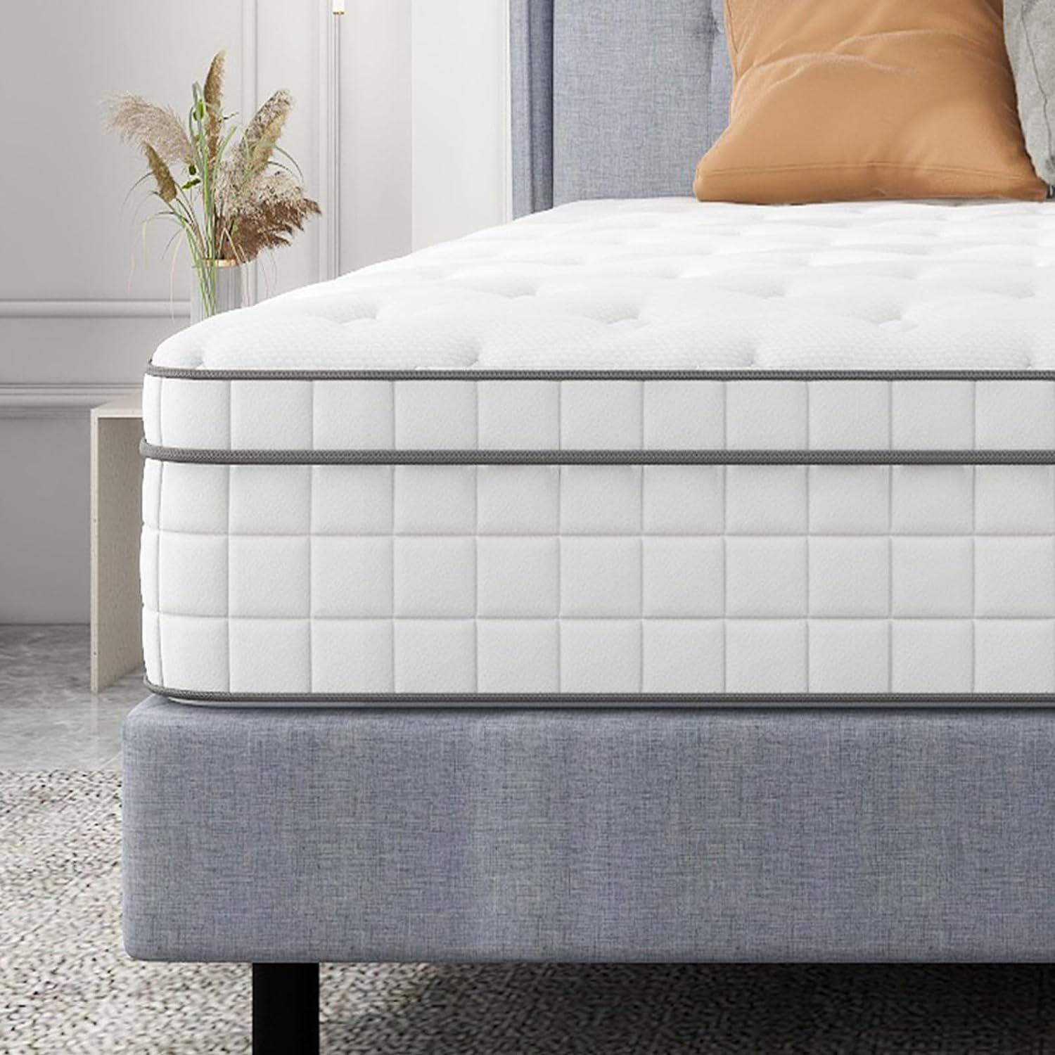 Twin Mattress, Innerspring Mattress with Breathable Foam and Pocket Spring for Motion Isolation, Medium Firm Hybrid Mattress in a Box (12 Inch, Twin)