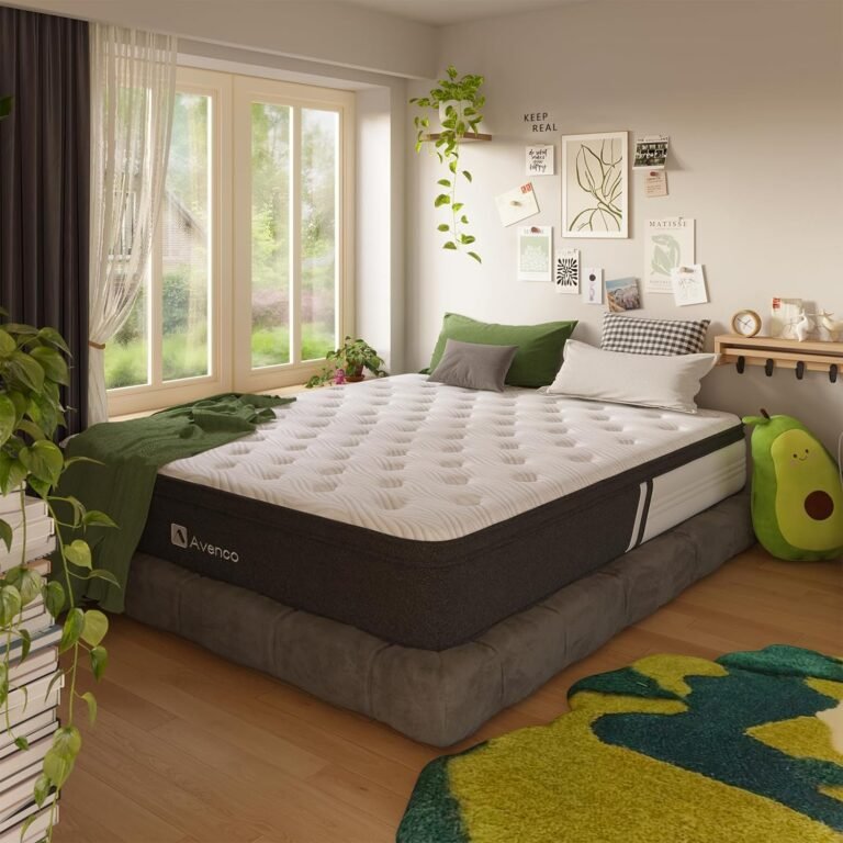 Avenco Queen Size Mattress, 12 Inch Innerspring Hybrid Mattress with Gel Memory Foam, Comfort Foam and Individually Pocket Queen Mattress for Motion Isolation, CertiPUR-US Certified