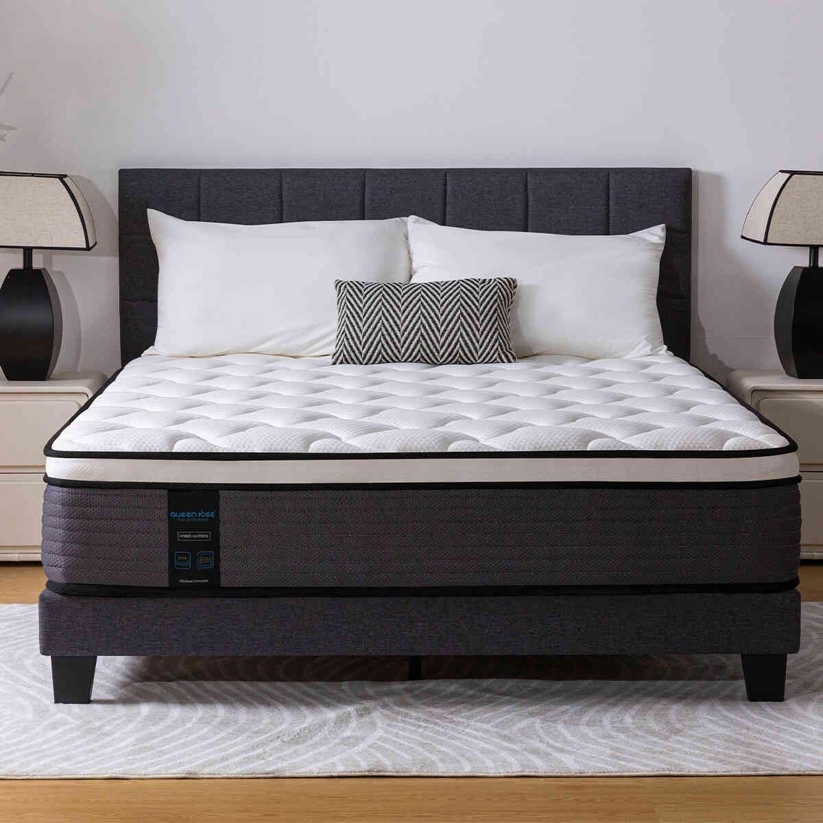 QUEEN ROSE Full Size Mattress, 10 Inch Hybrid Mattress in a Box, Cooling Full Bed with Gel Memory Foam & Individual Pocket Innerspring, Medium Firm CertiPUR-US Certified- Fiberglass Free