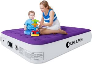 CHILLSUN Queen Air Mattress with Built-in Pump – Comfortable & Durable Sleep Solution