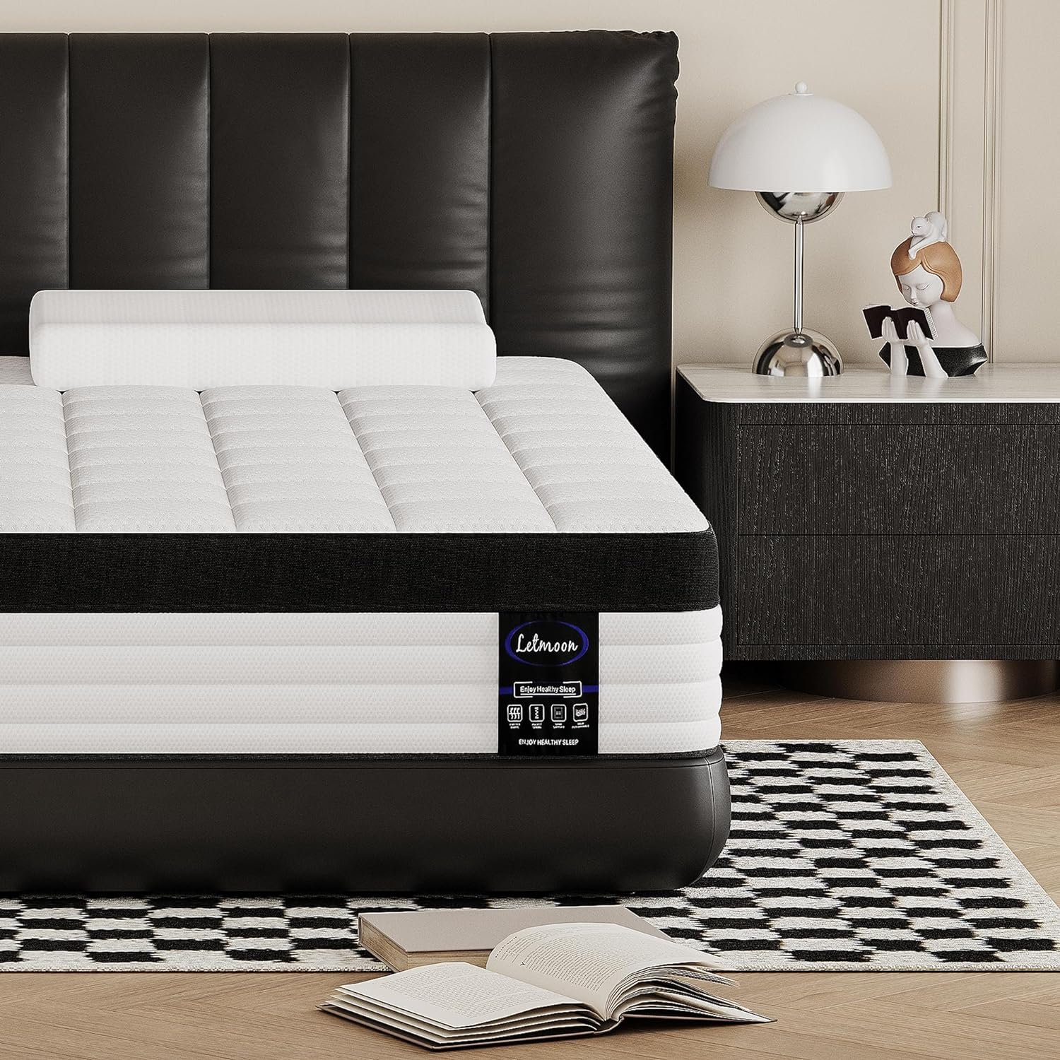 Full Size Mattress, 10 Inch Hybrid Full Mattress, Medium Firm Mattress with Memory Foam and Pocket Springs, 3 Coils Strong Edge Support, Pressure Relief, Bed in Box