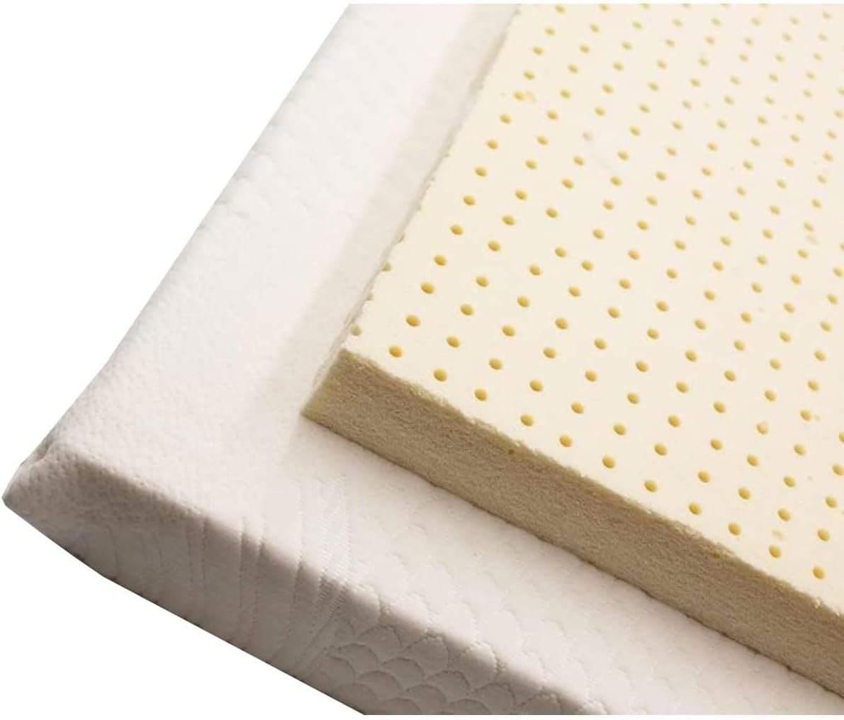 3" Inch Organic Latex Mattress Topper Pad with Organic Cotton Cover Protector (Full Size, Medium) GOLS CERTIFIED, Back Pain Relief Support, Hypoallergenic, Cooling and Breathable