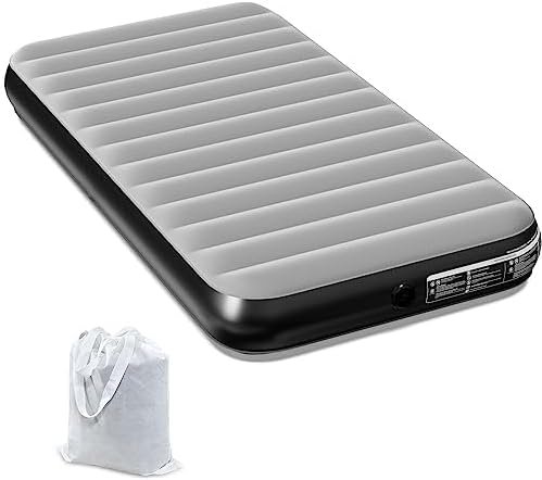 camping air mattersses Twin 9 Inch High Air Mattress Outdoor without Air Pump portable Use Black and Gray