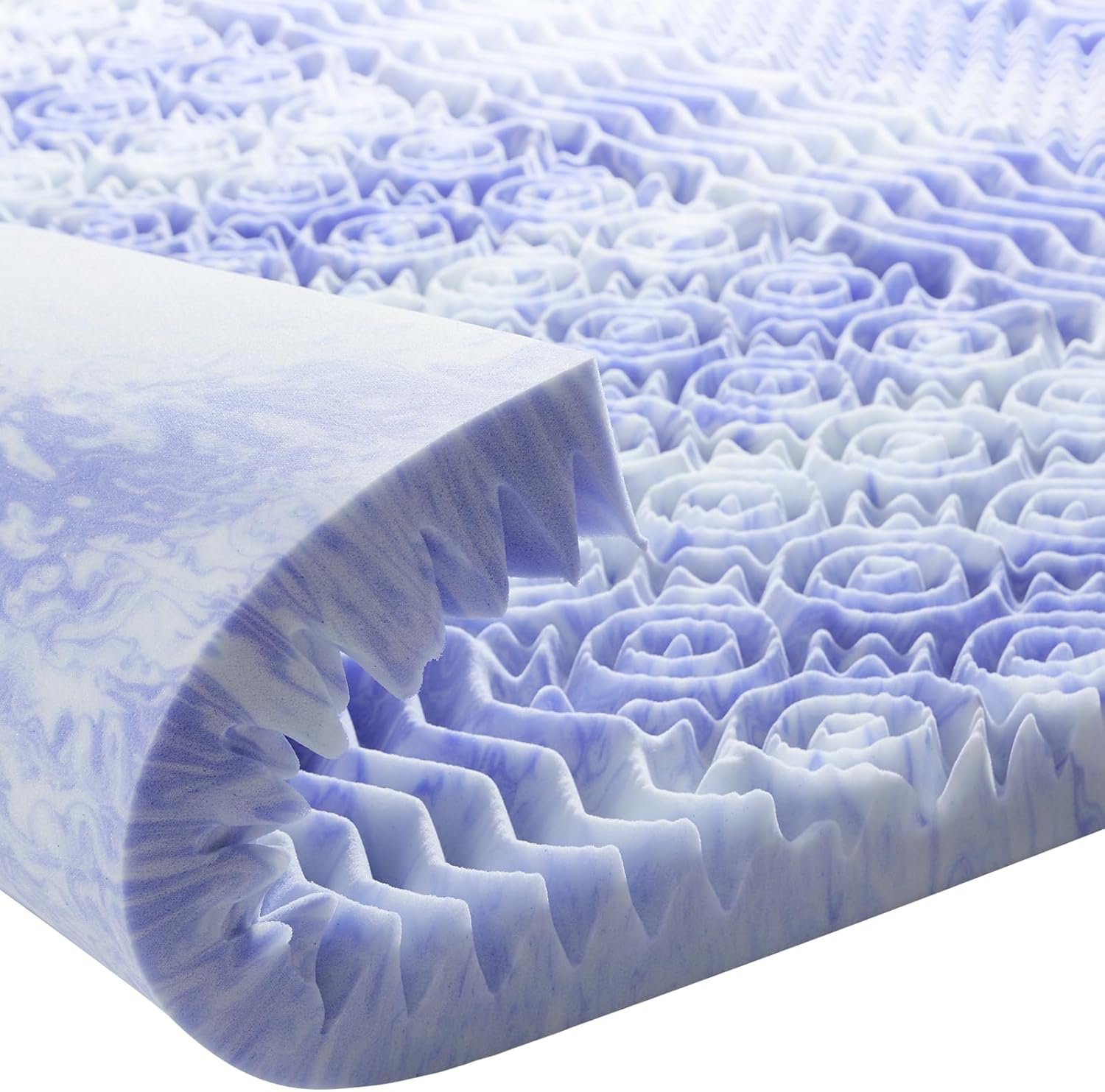 Dreamsmith 3 Inch 7-Zone Queen Memory Foam Mattress Topper, Cooling Gel Infused Foam Mattress Pad, Queen Size Bed, CertiPUR-US Certified