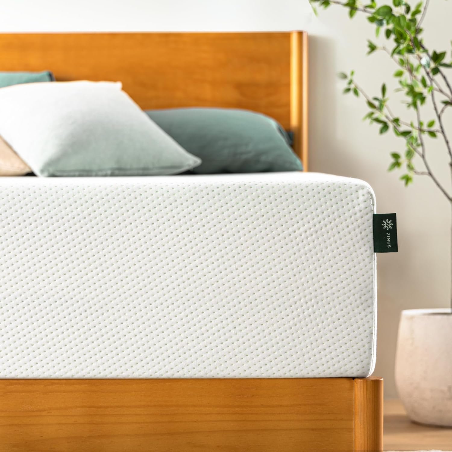 ZINUS 12 Inch Queen Green Tea Memory Foam Mattress [New Version], Fiberglass free, Medium Firm Feel, Zoned Pressure Relief, Certified Safe Foams & Fabric, Mattress in A Box