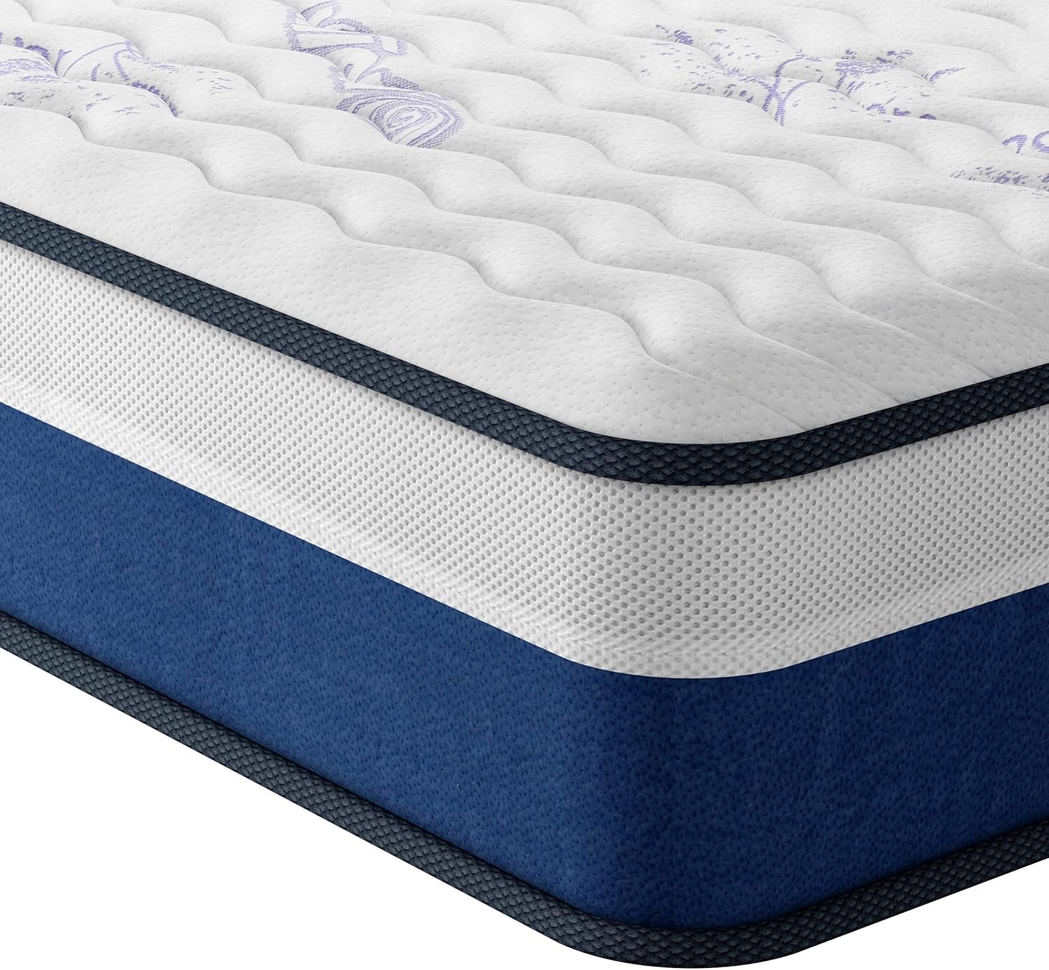 Vesgantti Twin Mattress, 12 Inch Innerspring Hybrid Twin Size Mattresses with Memory Foam and Individual Pocket Spring, Mattress in a Box, Medium Firm Feel