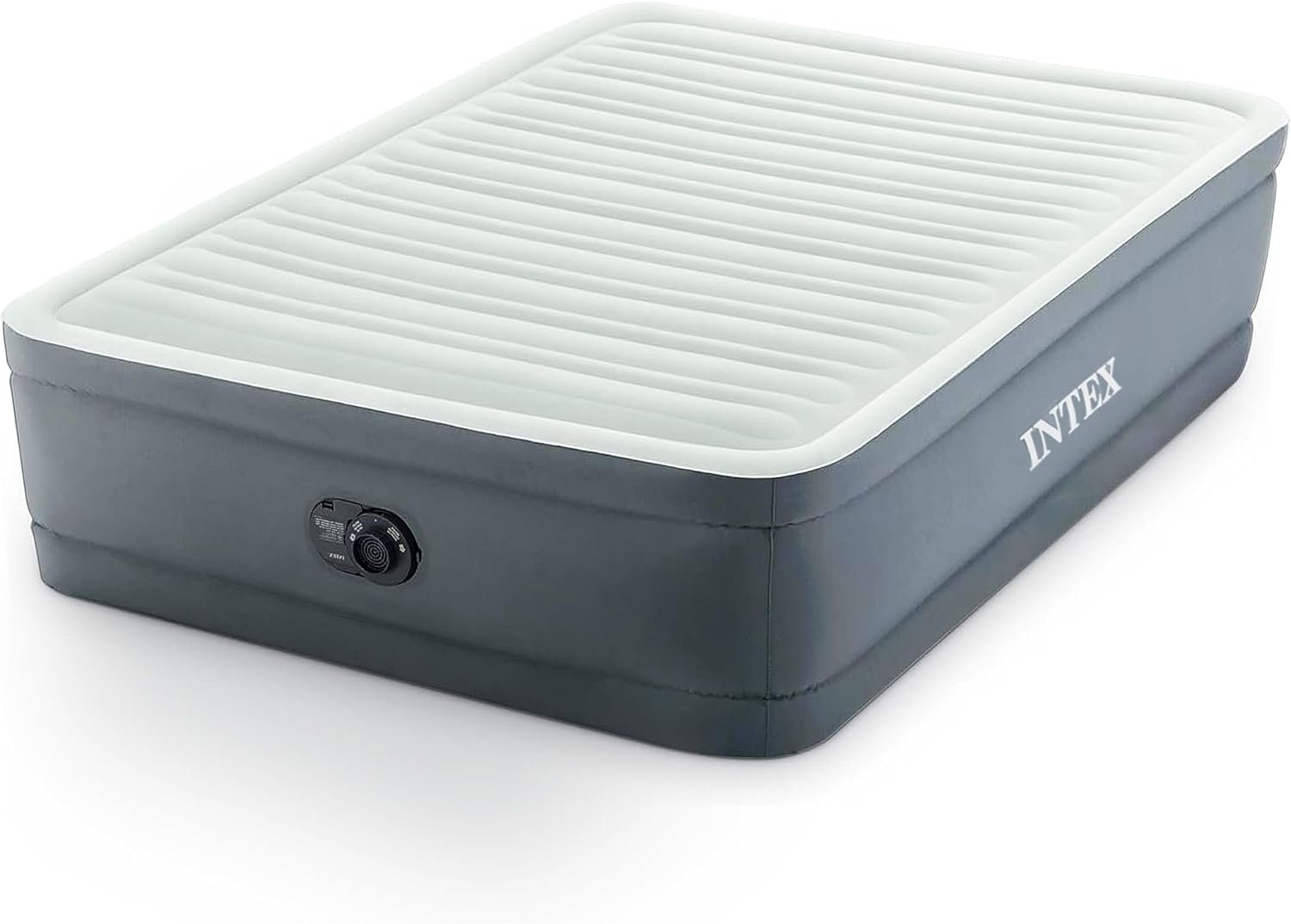 Intex PremAire I Fiber-Tech Elevated Dura Beam Technology Home Air Mattress Bed with Electric Built-in Pump, Full