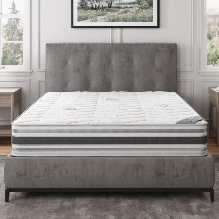 Ottomanson Full 12" Hybrid Mattress - Meditation Antistatic Quilted Cover - Made in USA - Firm Support - Individually Pocketed Coils & CertiPUR-US Foam - Fiberglass-Free - Bed in a Box