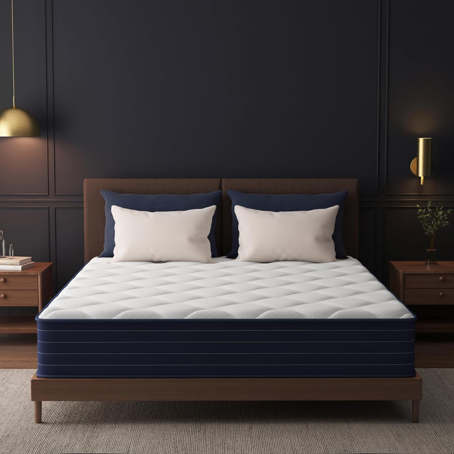 12 Inch Queen Mattress, Queen Size Mattresses in a Box, Mattress Queen Size, Pocket Spring&Memory Foam, Firm, Motion Isolation, Fiberglass Free, CertiPUR-US Certified