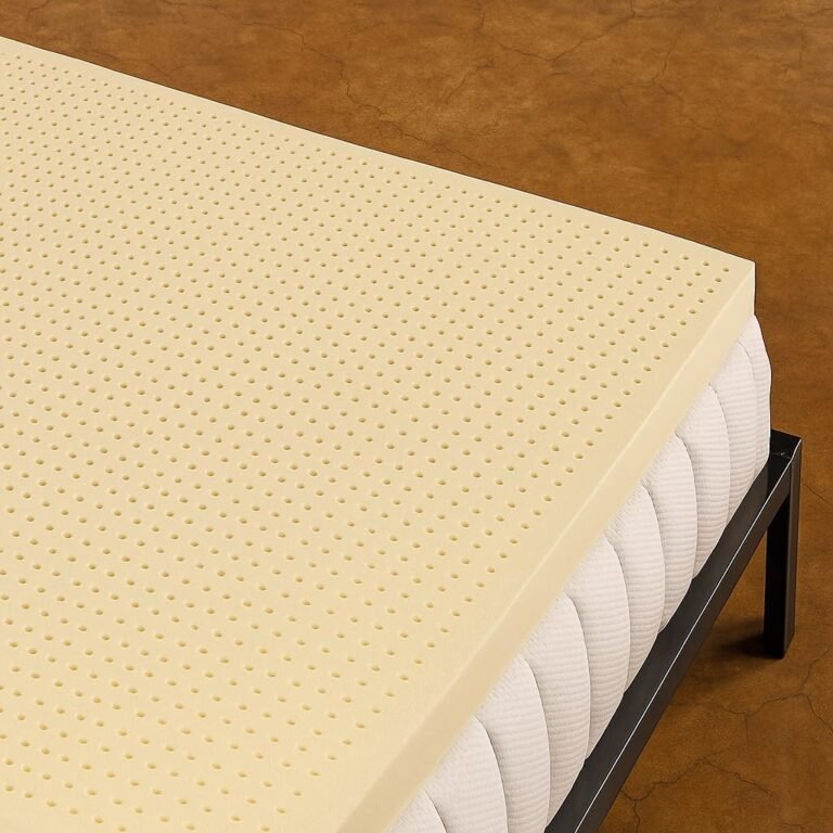 2-Inch Natural Latex Mattress Topper – Medium Firm – GOLS Certified Organic – Cooling, Supportive, Eco-Friendly Foam – No Cover – Ideal for Back Sleepers & Mattress Rejuvenation (Twin)
