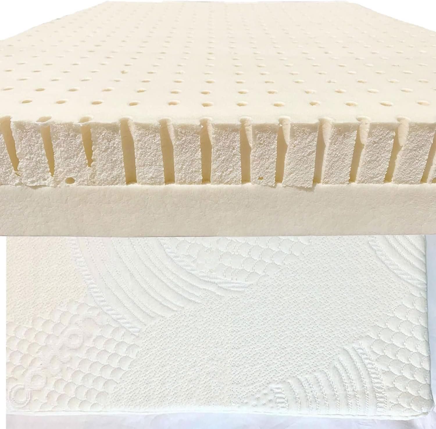 3” Inch Dual Zone Organic Latex Mattress Topper with Organic Cotton Zippered Cover with (Queen, Soft & Firm), GOTS & GOLS Certified, Back Pain Support, Pressure Point Relief, Breathable & Cooling