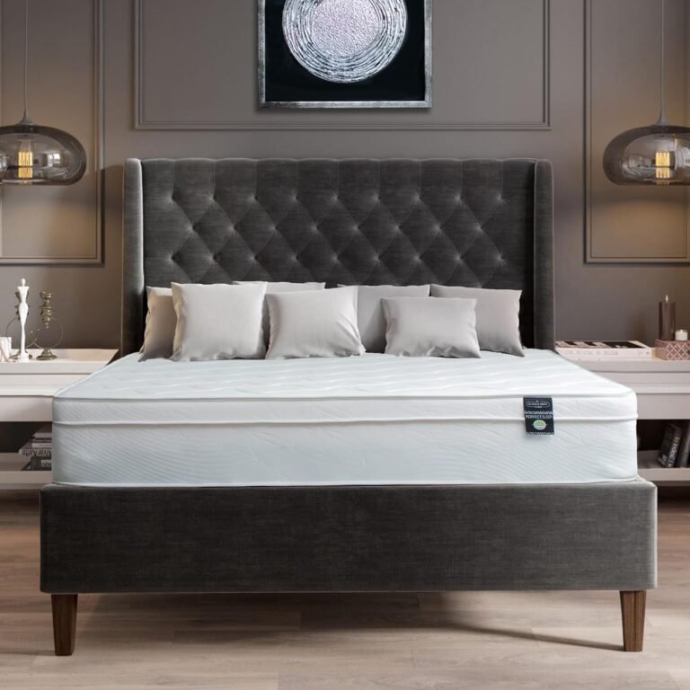 Full Mattress 12 Inch – Medium Firm Hybrid Mattress with Bonnell Springs – High Density Foam Support – Tight Top Mattress in a Box – Cotton Breathable Cover