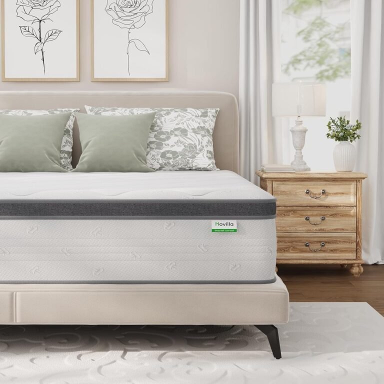 Novilla Queen Mattress 14 Inch, Queen Size Hybrid Mattress in a Box, Foam Pillowtop Mattresses for Body Supportive & Pressure Relief, Soft Feel but Supportive