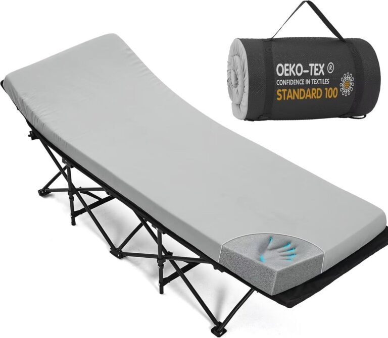 CYMULA Camping Cot Mattress 2in Memory Foam Sleeping Pad,Soft Warm Non-Slip Camping Mattress Topper with Retaining for Adults,Portable Roll up Pad for Travel(75 x30)（only Mattress）